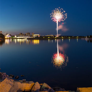 Fireworks over the lake